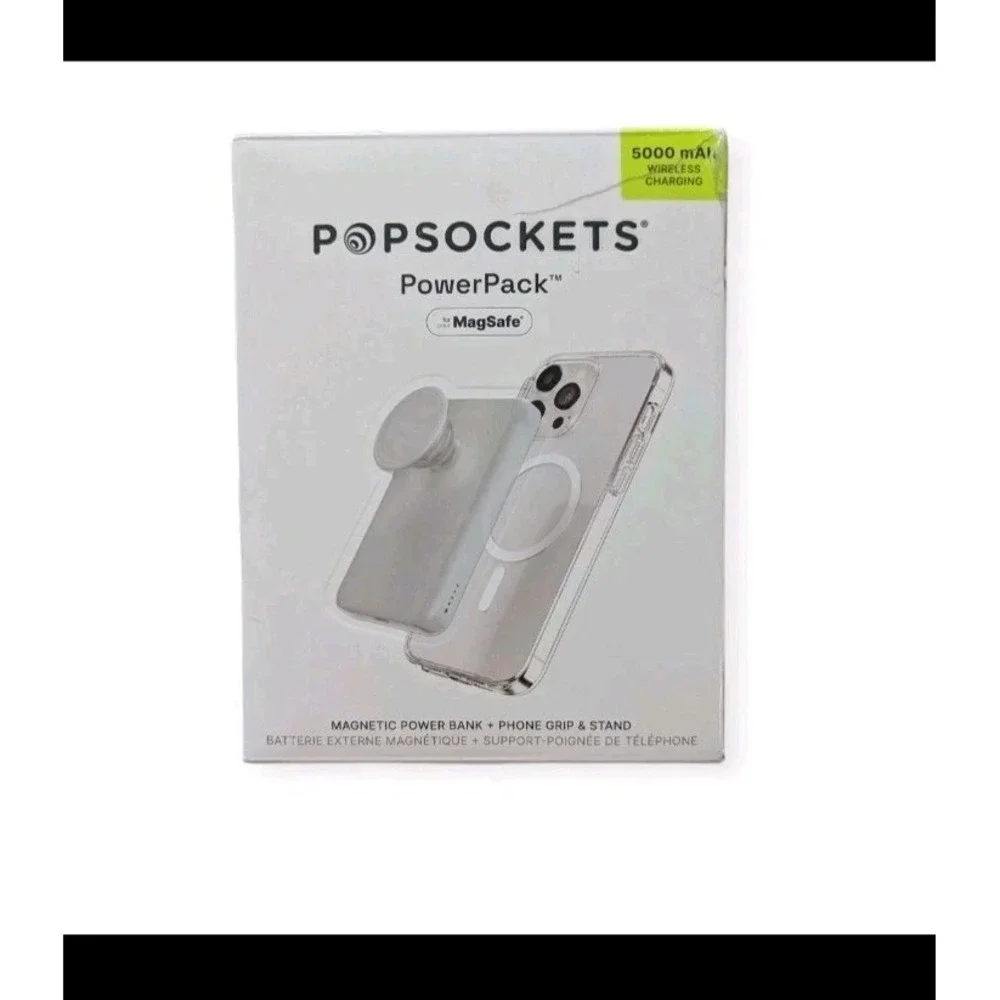 Gg4-R PopSockets PowerPack 5000mAh MagSafe & Grip‎ Purple Flower Referb Tested